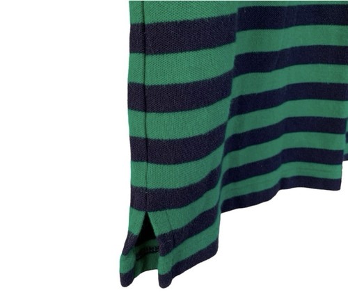 Polo rayé homme vintage Lauren Ralph Lauren taille L vert Kelly et bleu marine - Photo 5/12