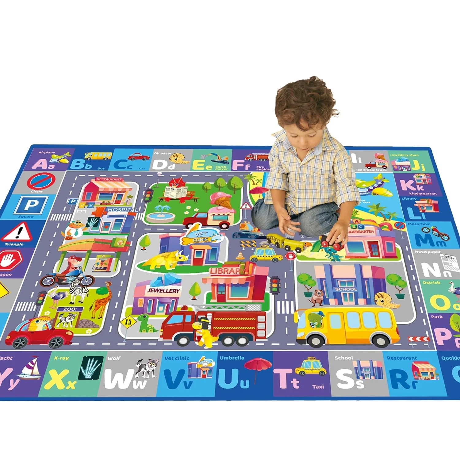 60x40 Padded Non-Slip Play Mat - Tummy Time Learning Playmat 0.3" Thick Plush
Opens in a new window
