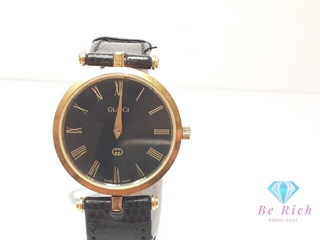 Gucci Sherry Line Quartz Mens Watch Black Dial 30mm Japan-image