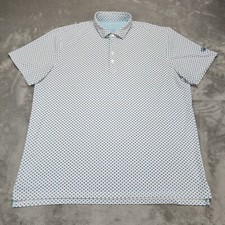 Johnnie O Polo Shirt Mens Extra Large White Floral Barbados Performance Golf