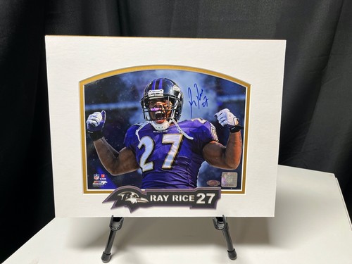 Ray Rice Baltimore Ravens Signed Photo and Custom Matting w/COA - Picture 1 of 7
