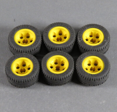 LEGO  Technic 6x Rad Reifen Wheel 30.4 x 14 VR Felge gelb Power Racers 8382