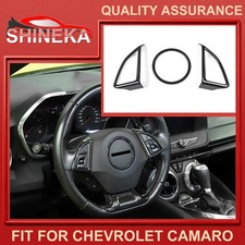 Carbon Fiber Steering Wheel Button Cover Trim Ring For Chevrolet Camaro 2017 Carbon Fiber Steering Wheel Button Cover Trim Ring For Chevrolet Camaro 2017