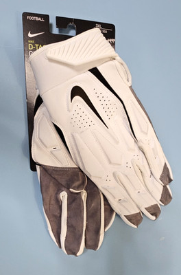 Nike D-TAC Football Gloves Size XXXL 3XL Padded White Men's PGF946 Gel Padding