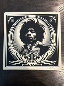 Shepard Fairey Signed Jimi Hendrix Hear My Freedom Album Cover Print Obey Giant