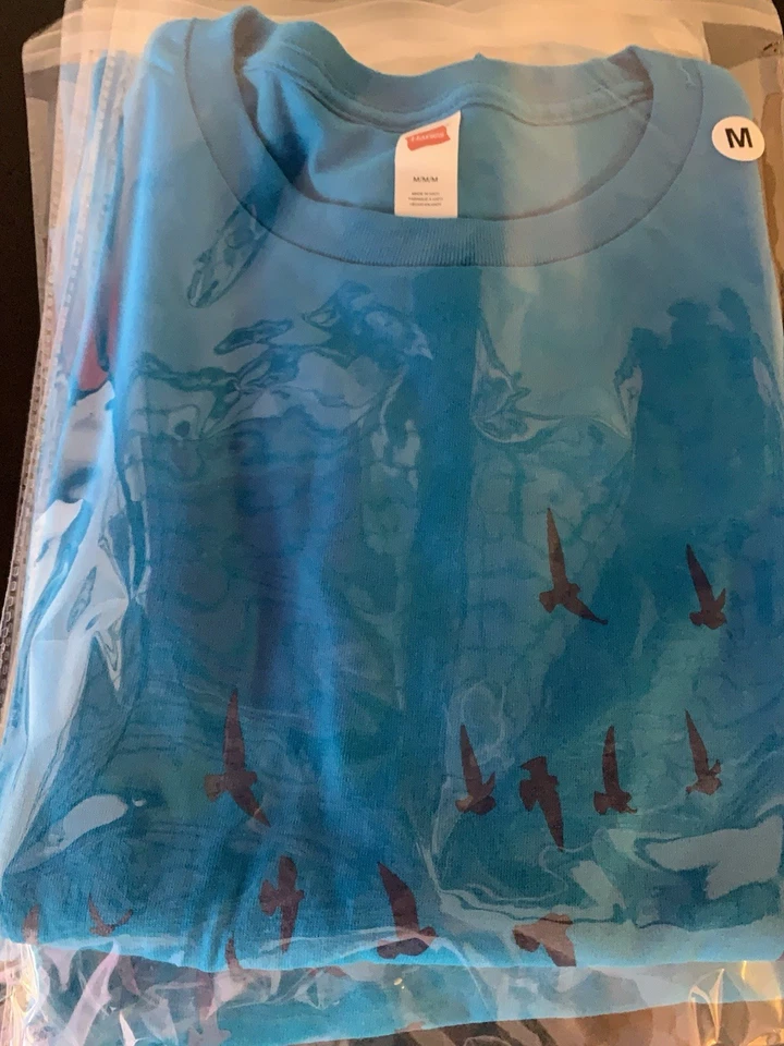 ﻿�� Estampa de pássaro personalizada, média, azul-petróleo, camiseta, - Imagem 4 de 4