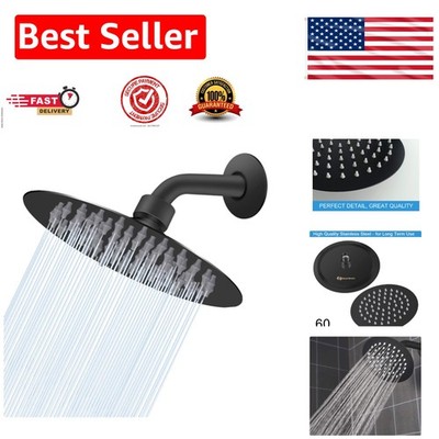 Elegant Matte Black 6-Inch Stainless Steel Shower Head with Rainfall Experience