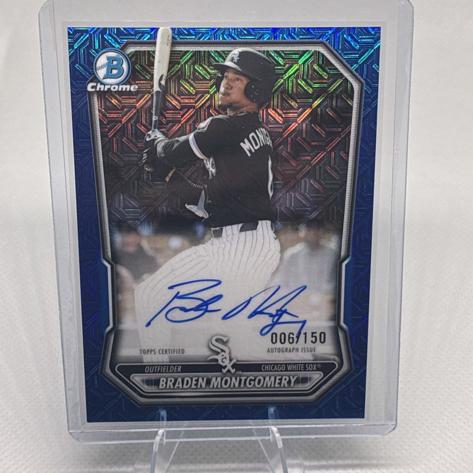 Braden Montgomery 2026 Bowman Chrome Blue Mojo Refractor /150 Auto #BMA-BM