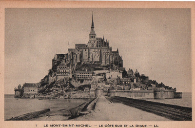 AK Le Mont St-Michel. Die Südseite und der Deich.