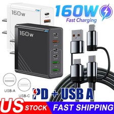 160W 6-Port Type C Charger Fast Charging QC3.0 For Samsung iPhone Android Phone