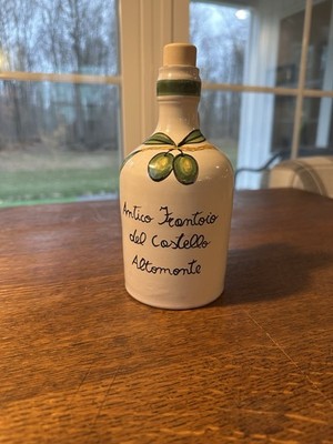 HANDCRAFTED Olio Extra Vergine di Oliva Pottery BOTTLE Made in Italy 