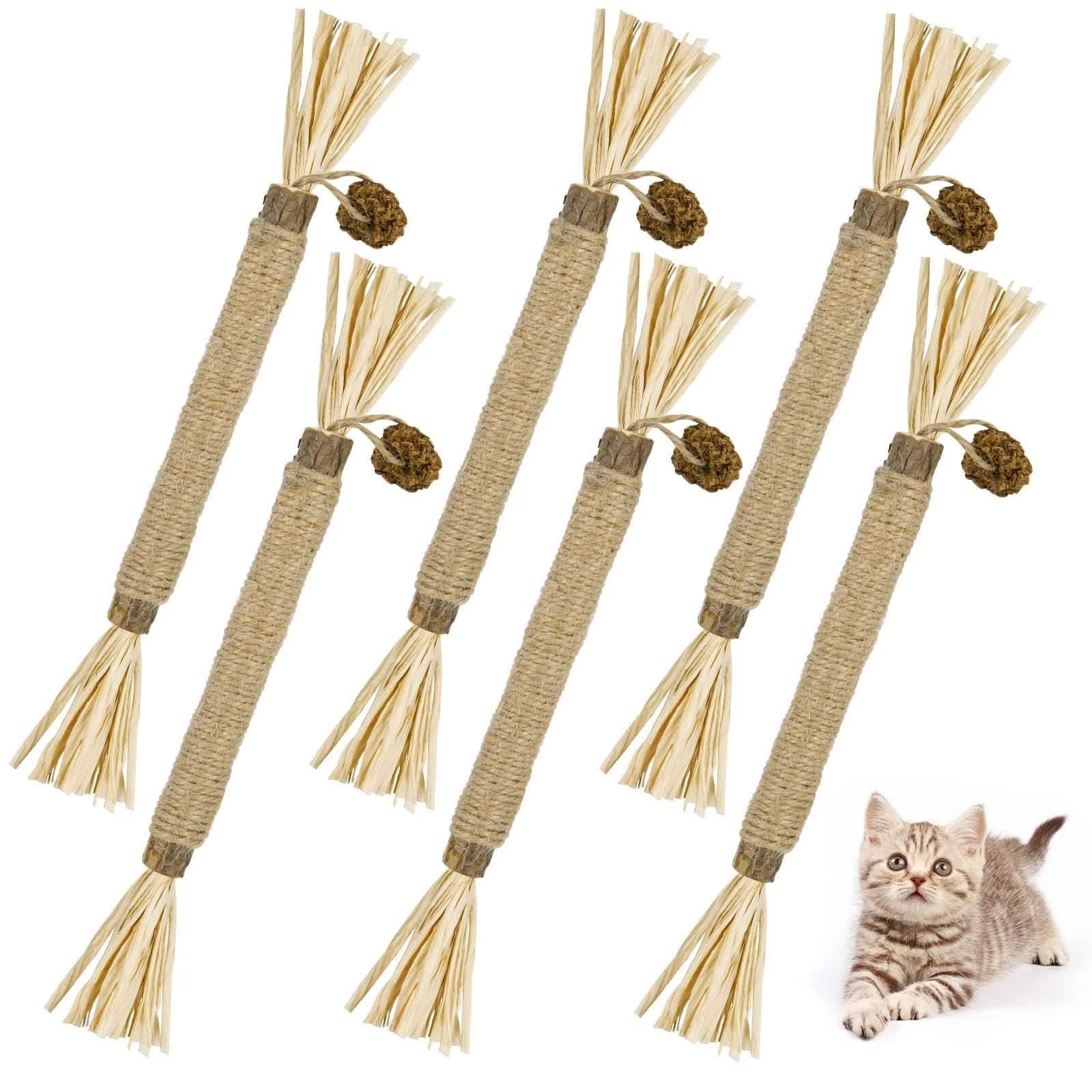 Catnip Sticks, Pack of 6 Matatabi Cat Sticks Catnip Toys Matat...
