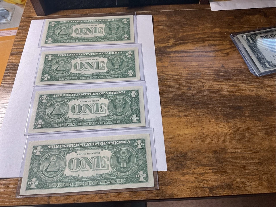 (4) 1957B $1 Silver Certificate Consecutive Crisp Notes BU, B District. - Image 3 of 3