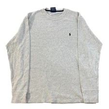 Vintage Polo Ralph Lauren Knitted Long Sleeve Sleepwear Gray Retro Cotton Large