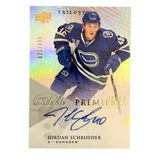 2013-14 Upper Deck Trilogy #146 Jordan Schroeder RC Auto /699 ✨