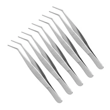 Utoolmart 5 Pcs Stainless Steel Multi purpose Forceps 4.92 in, Tweezers with ...
