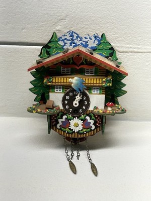 Handmade small albert schwab karlsruhe mechanical cuckoo clock, Made in Germany