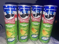 Pringles Sour Cream  Onion Potato Chips 5.5 Z Limited Factory Sealed Empty Can