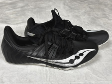 Saucony Showdown 5 Sprint Spikes Mens Sz 10.5 Black Silver Track Shoes S29072-2
