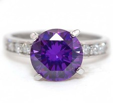 3CT Amethyst  White Topaz 925 Sterling Silver Ring Jewelry Sz 6,7,8,9 ZB7