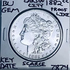 1882 CC BU GEM MORGAN SILVER DOLLAR UNC MS+++ U.S. MINT RARE KEY COIN 7874