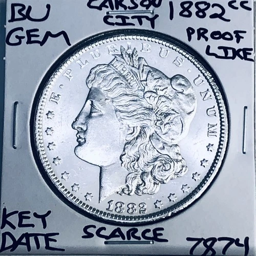 1882 CC BU GEM MORGAN SILVER DOLLAR UNC MS+++ U.S. MINT RARE KEY COIN 7874