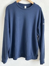 Alo Yoga Accolade Crew Neck Pullover Sweatshirt Unisex M Navy Blue Oversized