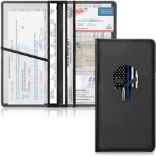 Leather Car Registration and Insurance Cards Holder, Vehicle Glove Box Car Organ