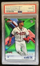 2018 Bowman's Best Ronald Acuna Jr. Green Refractor RC #/99 Braves PSA 10