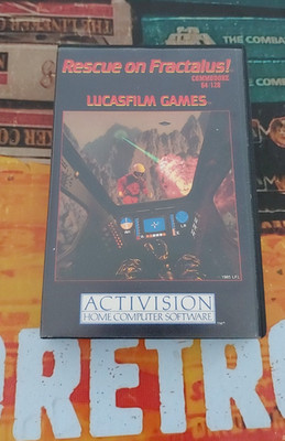 Rescue on Fractalus (Activision 86) Commodore 64 (Tape, Manual, Box) works 8-bit