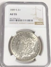1889 S Morgan "NGC AU55"🔥SOME LUSTER/ EXTTREMELY LOW MINTAGE - 700,000/ A MUST✅
