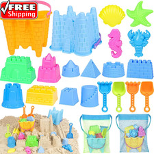 Beach Toys with 2 Castle Bucket, Sand Molds for Kids Ages 3-12 Sand Castle Mol