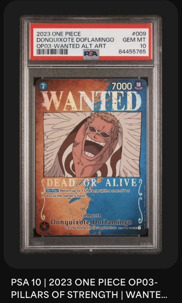 PSA 10 Donquixote Doflamingo ST03 009 WANTED Alt Art OP03 One