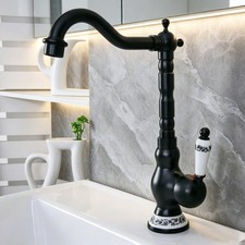 Oil Rubbed Bronze Single Handle 360 Swivel Bathroom Basin Sink Faucet Mixer Tap