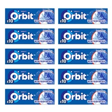 10 x WRIGLEY'S ORBIT Winterfresh Mint Flavor Chewing Gum SUGAR FREE 14 g 0.49 oz