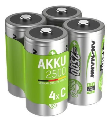 4x ANSMANN NiMH Akku Baby C 2500mAh maxE HR14