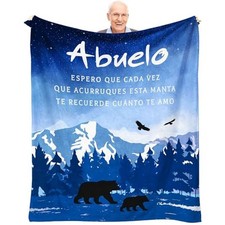 Fathers Day Abuelo Gifts, Regalos para Abuelo Gift 60" X 50" Blue-abuelo