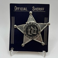 Vintage Novelty 3" Tin Deputy Sheriff Badge - Japan - Unused Store Stock