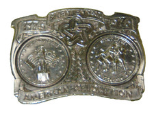 Vintage 1776-1976 Bicentennial Metal Belt Buckle Serial 510 4"x 2.75"