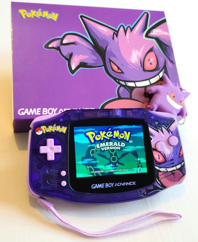 Nintendo Game Boy Advance Gengar Pokemon Hispeedido V5 IPS Backlit Screen GBA