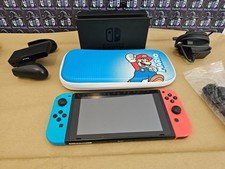 Nintendo Switch Console 32gb Excellent Screen + Case Blue & Red Joy Cons