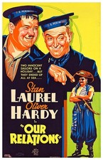 Stan Laurel Oliver Hardy Our Relations Movie Poster 1936 12x8in Metal Sign