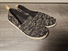 TOMS TINY ALPARGATA DINO SLIP-ON Dinosaur SHOE, Kids Size 5 GLOW IN THE DARK