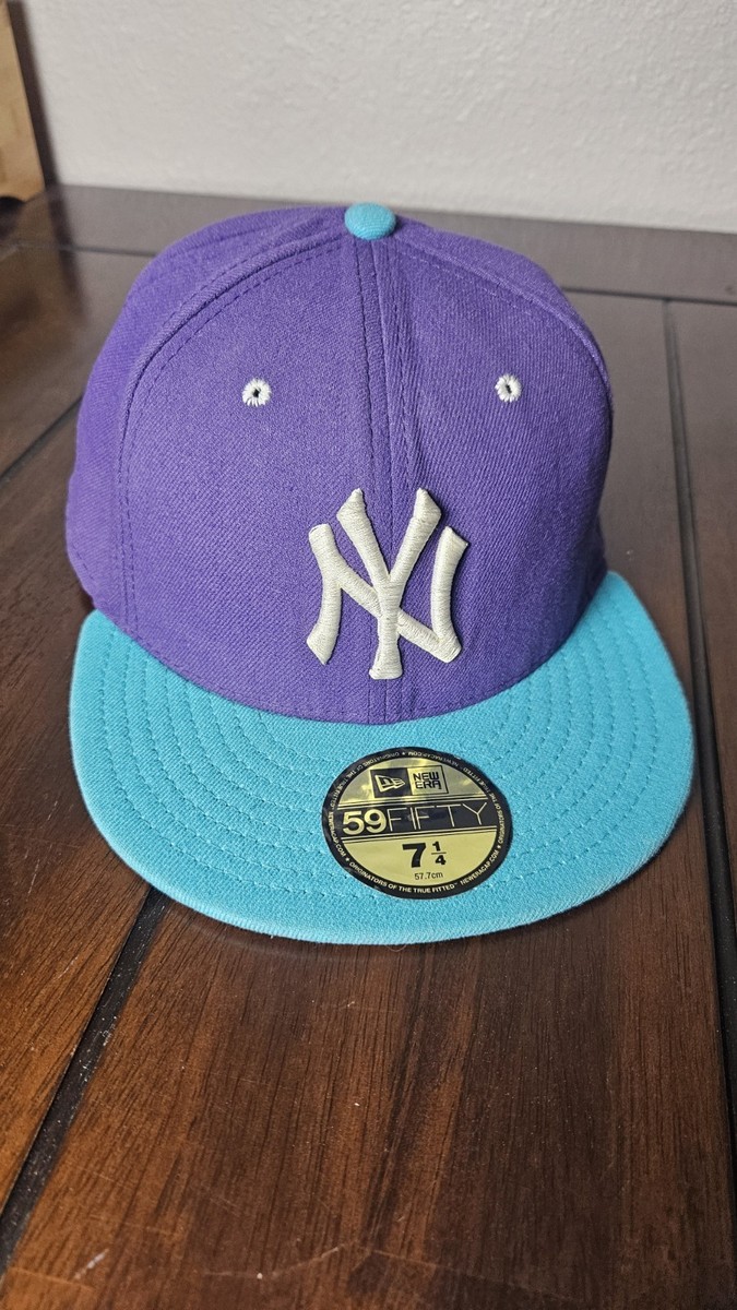 Purple Teal NY Yankees New Era 59fifty 7 1/4 Fitted Hat MLB