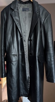 Damen-Ledermantel, Gr. 38 M, schwarz, wie neu, echtes Lammnappa