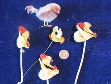 Vtg Millinery Collection Chenille Bird Wire Feet Chicken Chick H5457