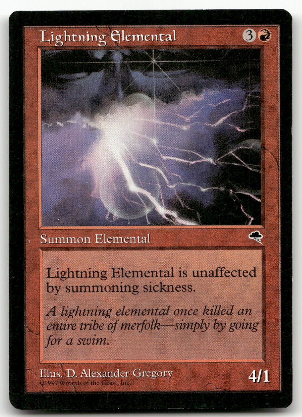 Lightning Elemental #186 (LP) Tempest TMP Magic MTG