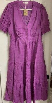 NWT Boden Anna Magenta Linen Tiered MIDI Dress SZ 20 Retail $198. | eBay NWT Boden Anna Magenta Linen Tiered MIDI Dress SZ 20 Retail $198. | eBay