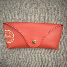 Ray Ban Limited Edition Luxottica Red Leather EyeGlasses Sunglasses Case Rare