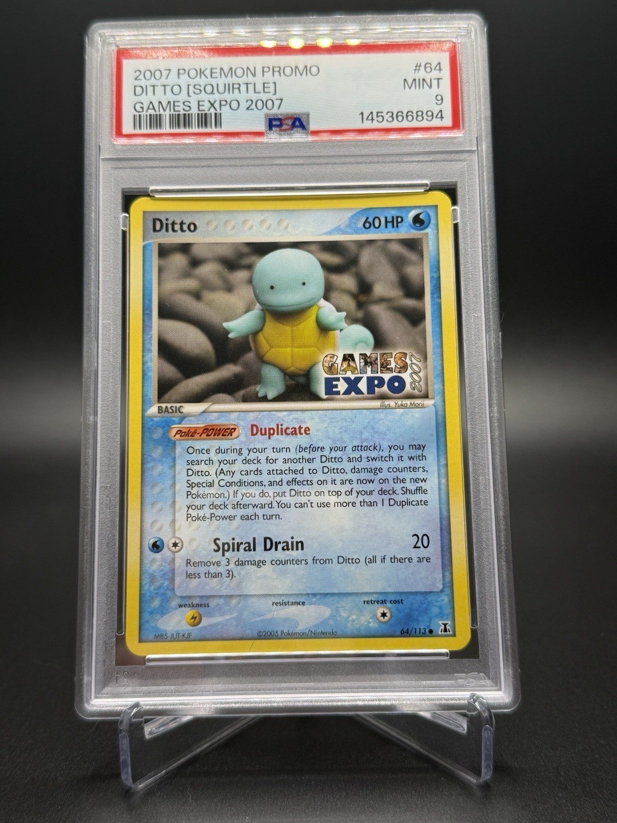 Pokemon Games Expo 2007 Promo Ditto Squirtle 64/113 MINT PSA 9 RARE LOW POP